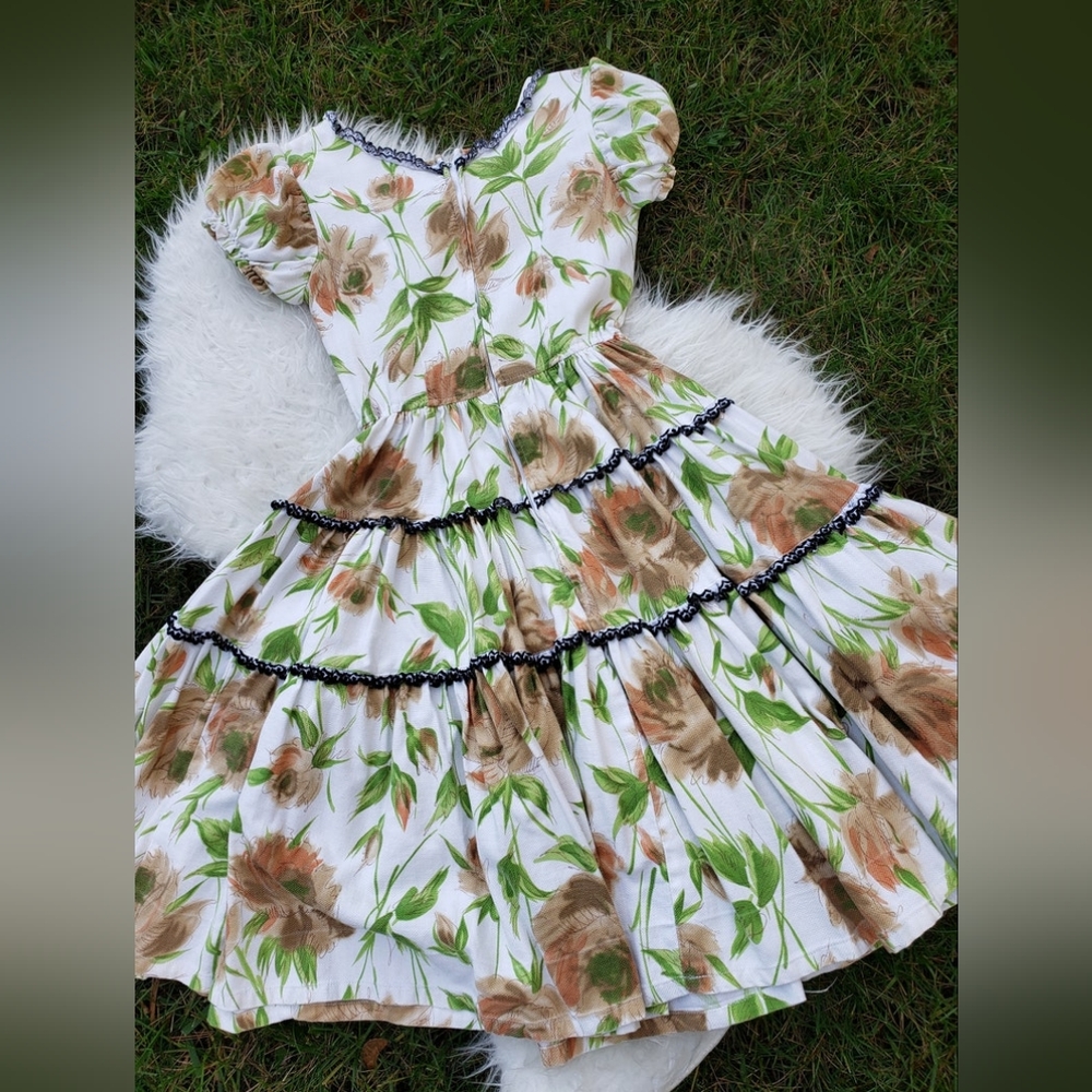 1950s floral western pinup swing dress S M - Picture 7 of 8
